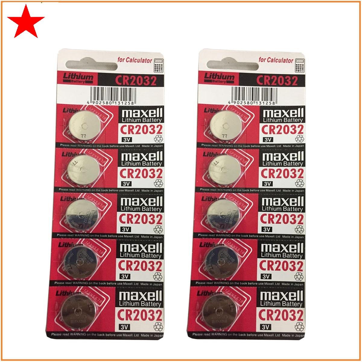 Combo 2 viên pin Cr2032, pin Cmos Maxell lithium 3V