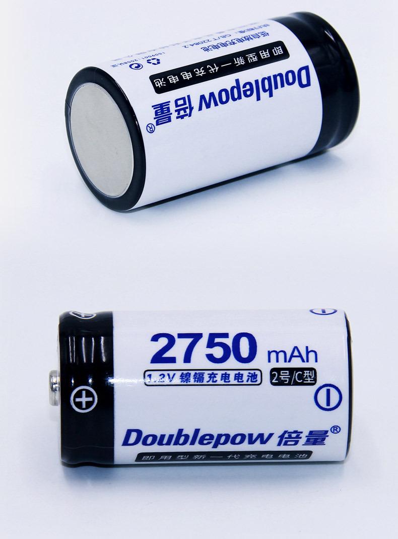 BỘ 2 PIN SẠC CỠ TRUNG DOUBLEPOW C 2750MAH