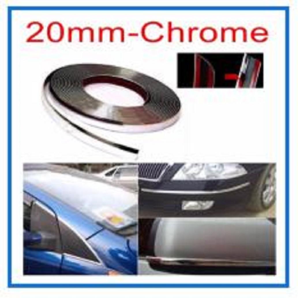 Cuộn nẹp dán viền mạ Crom trang trí Ô tô (15m) bản 1.2cm