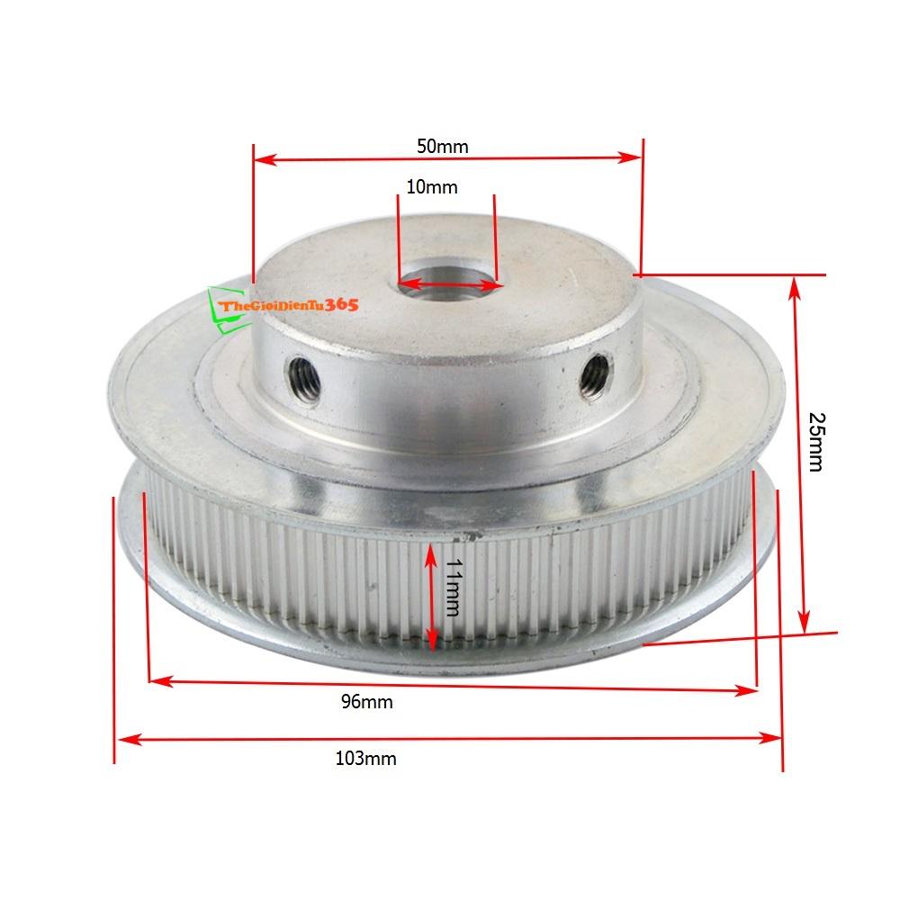 Pulley bánh răng nhôm 60 răng- xl-trục 10mm