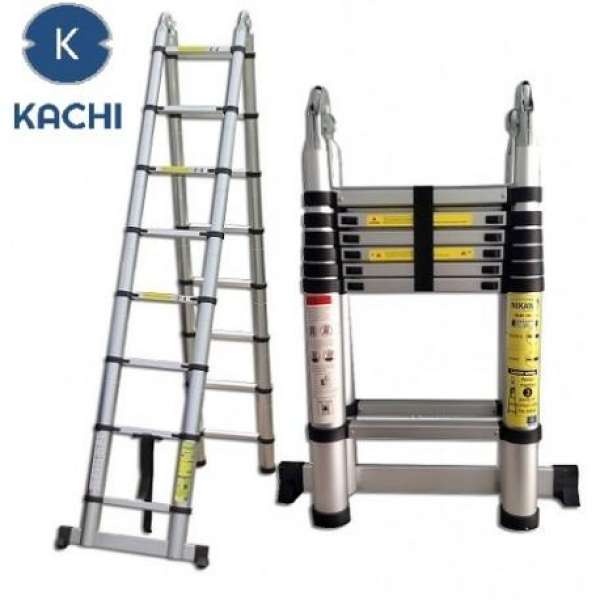 Thang nhôm rút chữ A Kachi 3m8