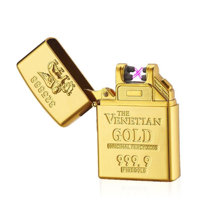Bat Lua Dien Tu Ma Vang, Bat lua dien, Bat lua dien Cao Cấp, Bật lửa điện mạ vàng VENETITAN GOLG 9999 cao cấp, bảo hành 1 năm trên hệ thống SST toàn quốc