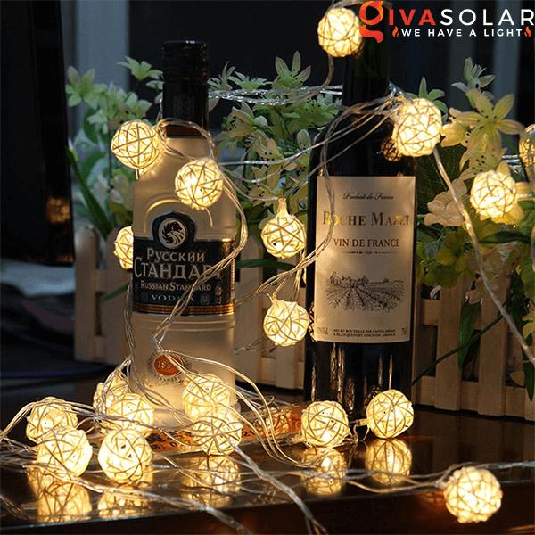 DÂY ĐÈN LED QUẢ CẦU MÂY DÙNG TRANG TRÍ GV-BSL