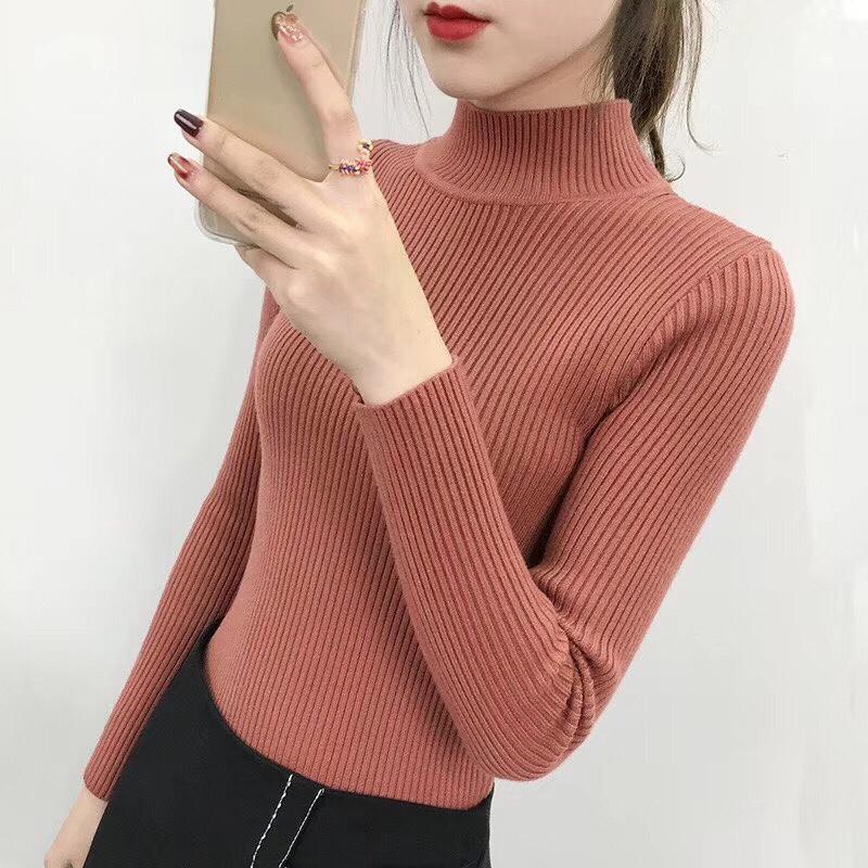 Áo LEN GÂN cổ 3 phân thời trang