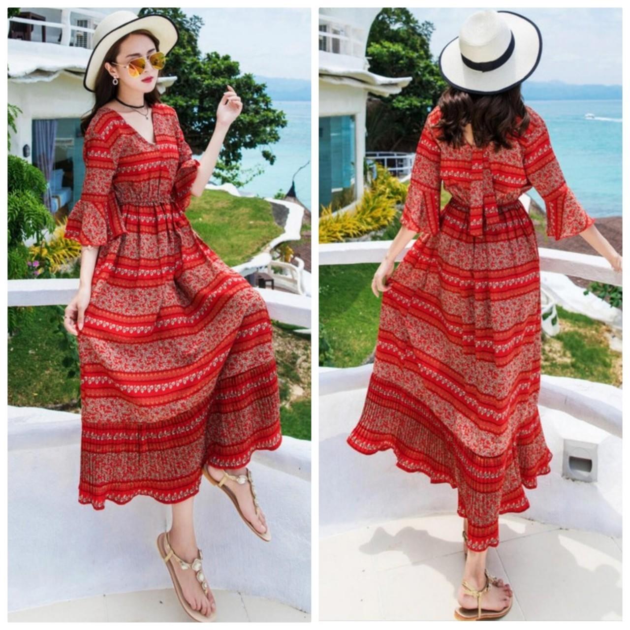 ĐẦM MAXI HỌA TIẾT CAO CẤP SANG TRỌNG BY4314