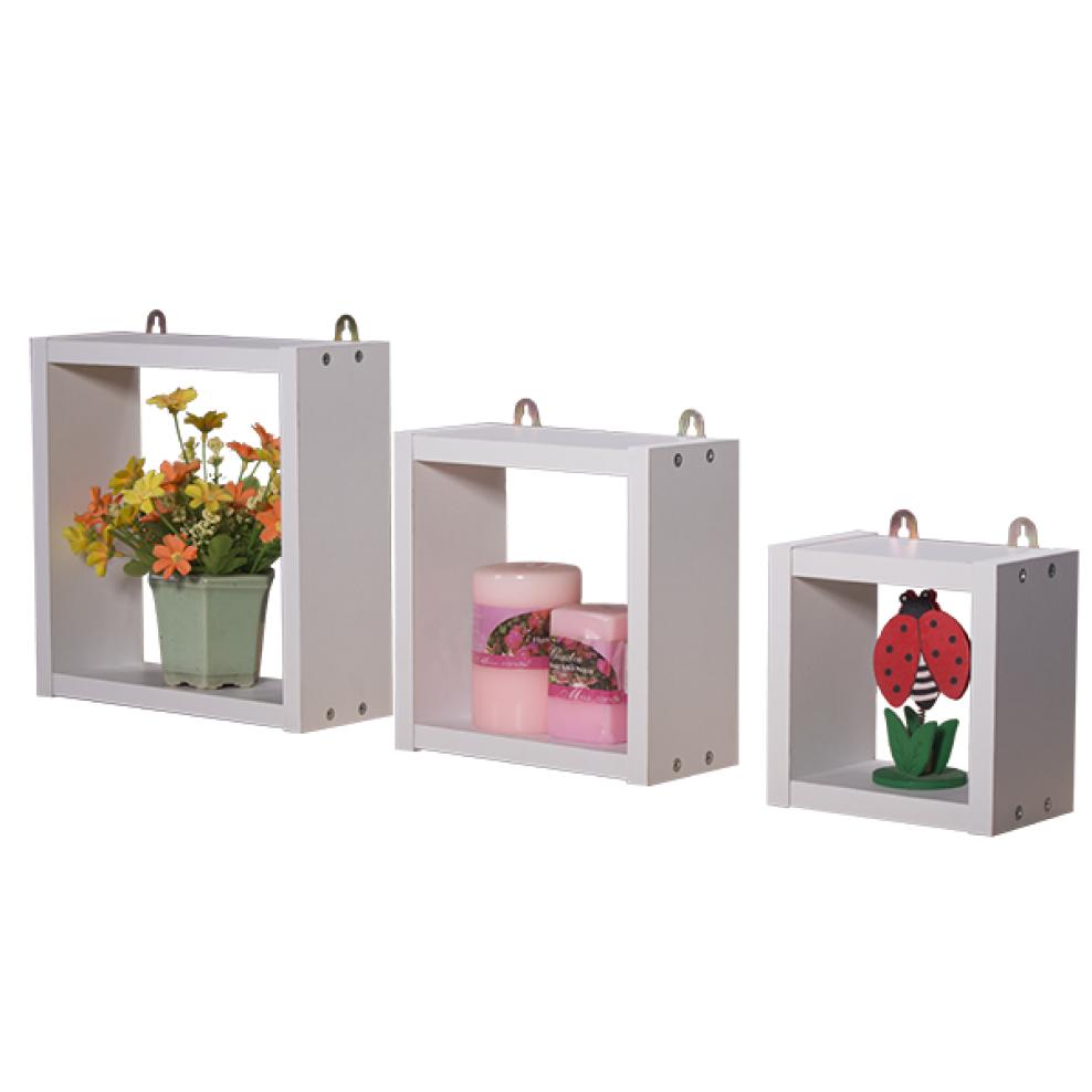 Bộ 3 kệ hộc treo tường Modulo Home Karo 1594 (Trắng)