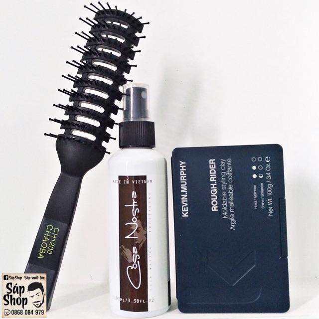 Combo Sáp vuốt tóc Kevin murphy rough rider + xịt tạo phồng Cosa Nostra + lược bán nguyệt