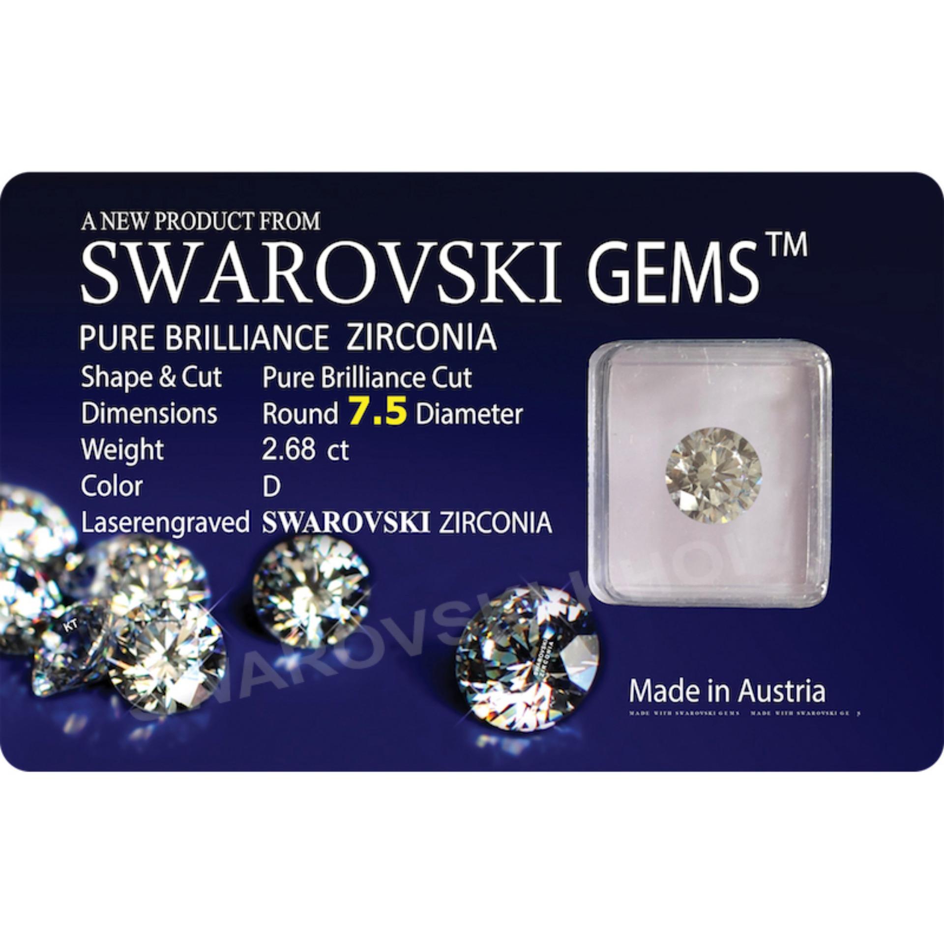 Kim Cuong Nhan Tao Swarovski 7.5mm (Fascino Gemstones)