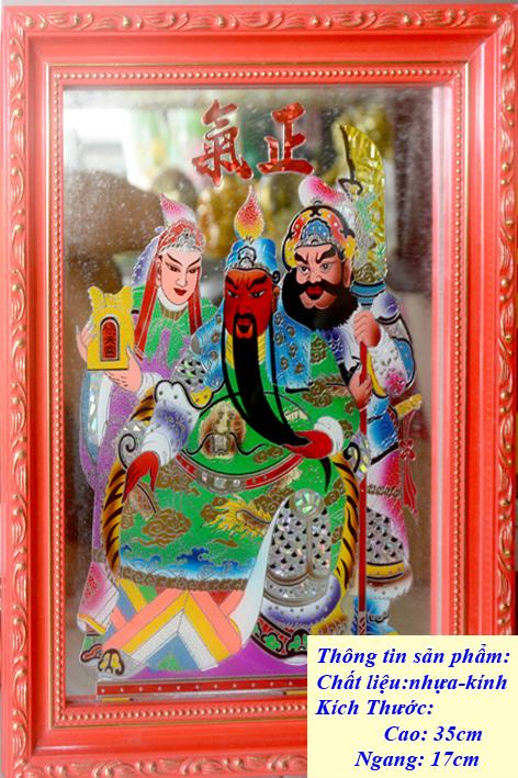 Khung ảnh đỏ thờ Ba ông Quan Công