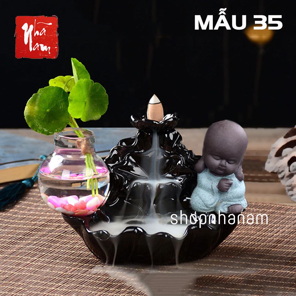 Thác Khói Trầm Hương Để Bàn Tặng 1 Nụ Trầm Thác Sư Tiểu Tọa Hồ Sen