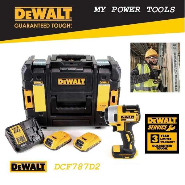 18V/2.0Ah - Máy vặn vít động lực pin Dewalt DCF787D2-B1 (Kèm 2 pin, 1 đế sạc và 1 vali nhựa)