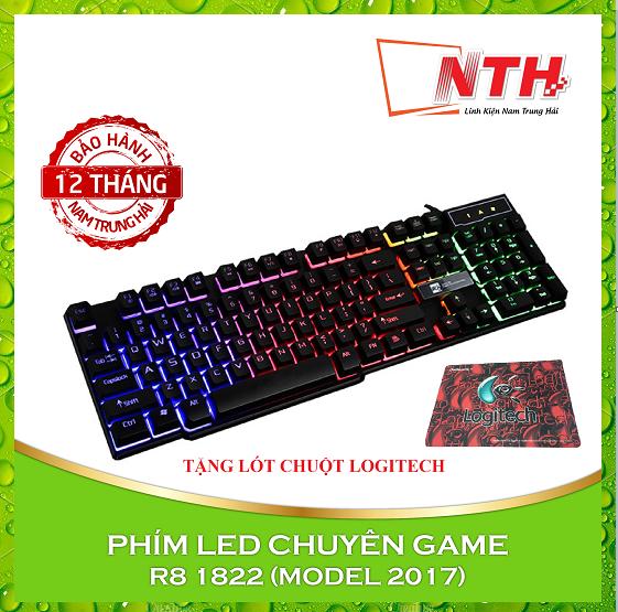 Bàn phím led đa màu r8 1822