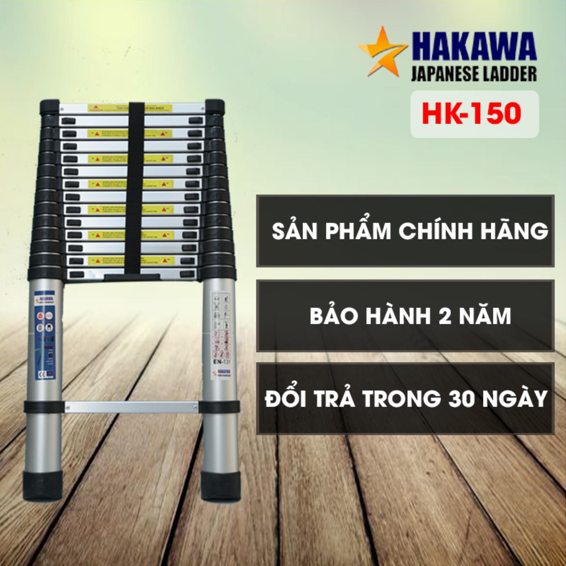 [THANG NHÔM NHẬT BẢN] Thang nhôm rút gọn HAKAWA HK150  5,0m - chất lượng , độ bền cao , dễ dàng di chuyển