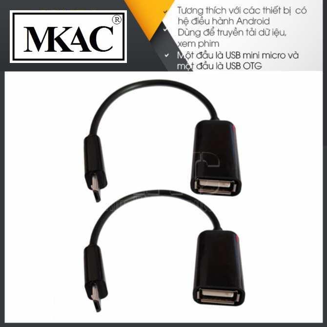 Bộ 2 sợi dây cáp OTG đầu dẹt (Đen - Xanh - Hồng - Trắng - Giao màu ngẫu nhiên)