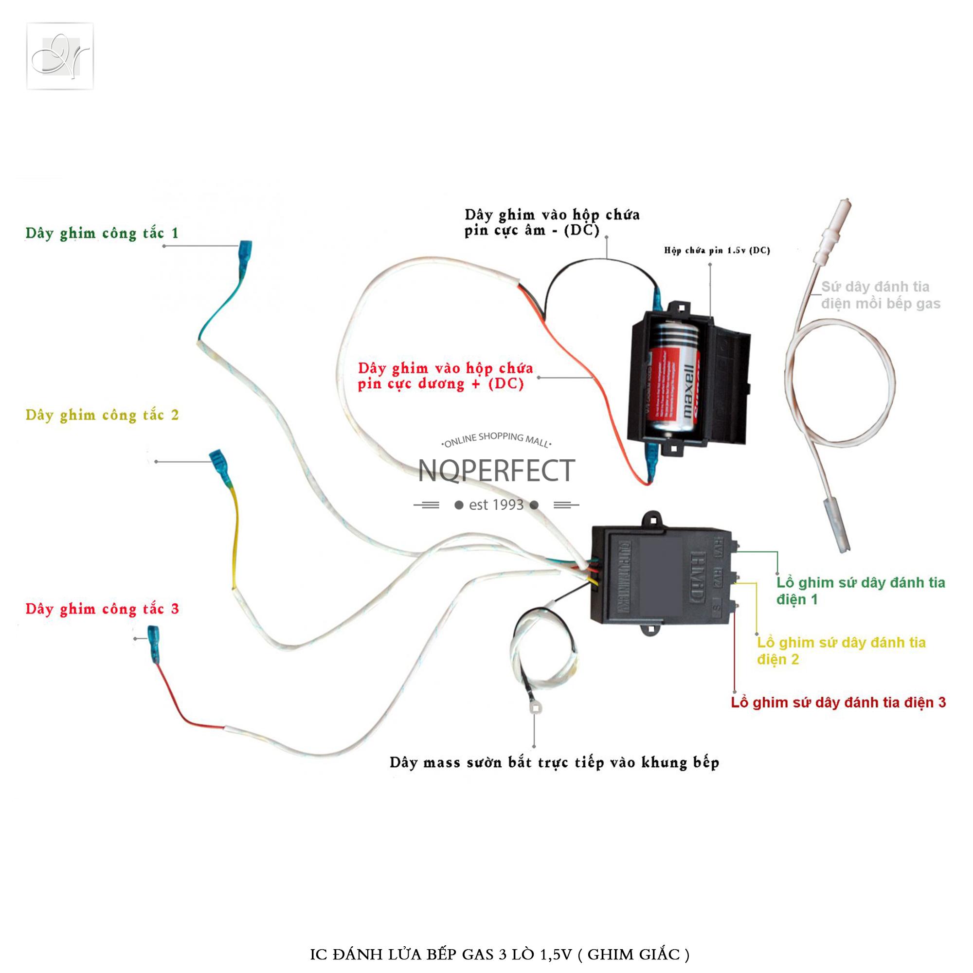 [HCM]Ic đánh lửa bếp ga âm 3 lò DC 1.5V (ghim giắc) giá sỉ