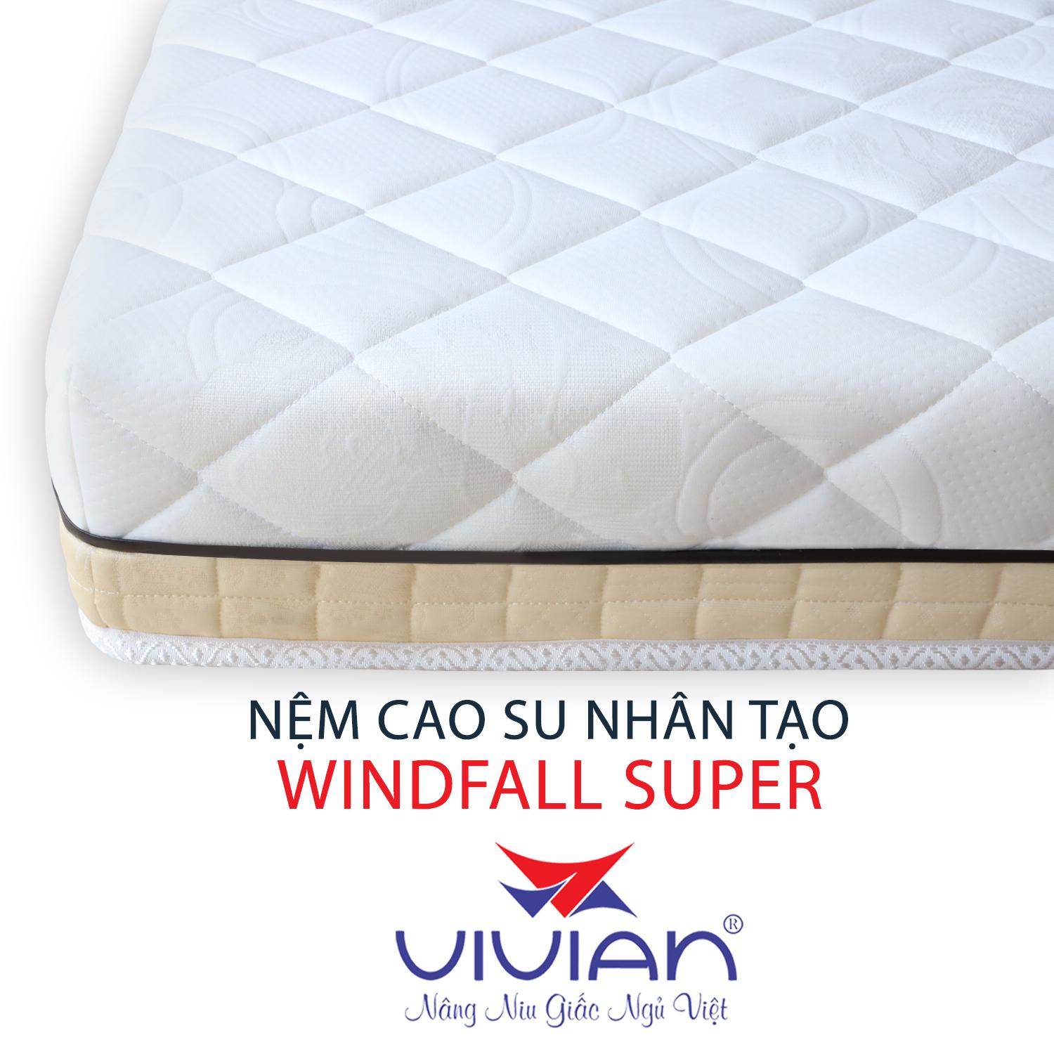 Nệm Cao Su Nhân Tạo Windfall Super VIVIAN (1.8 x 2.0 m) - Màu Trắng Chần Họa Tiết Ngẫu Nhiên