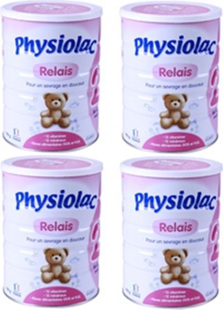 Bộ 4 hộp Physiolac Relais số 2 900g ( dành cho trẻ từ 6 - 12 tháng) (hộp thiếc)