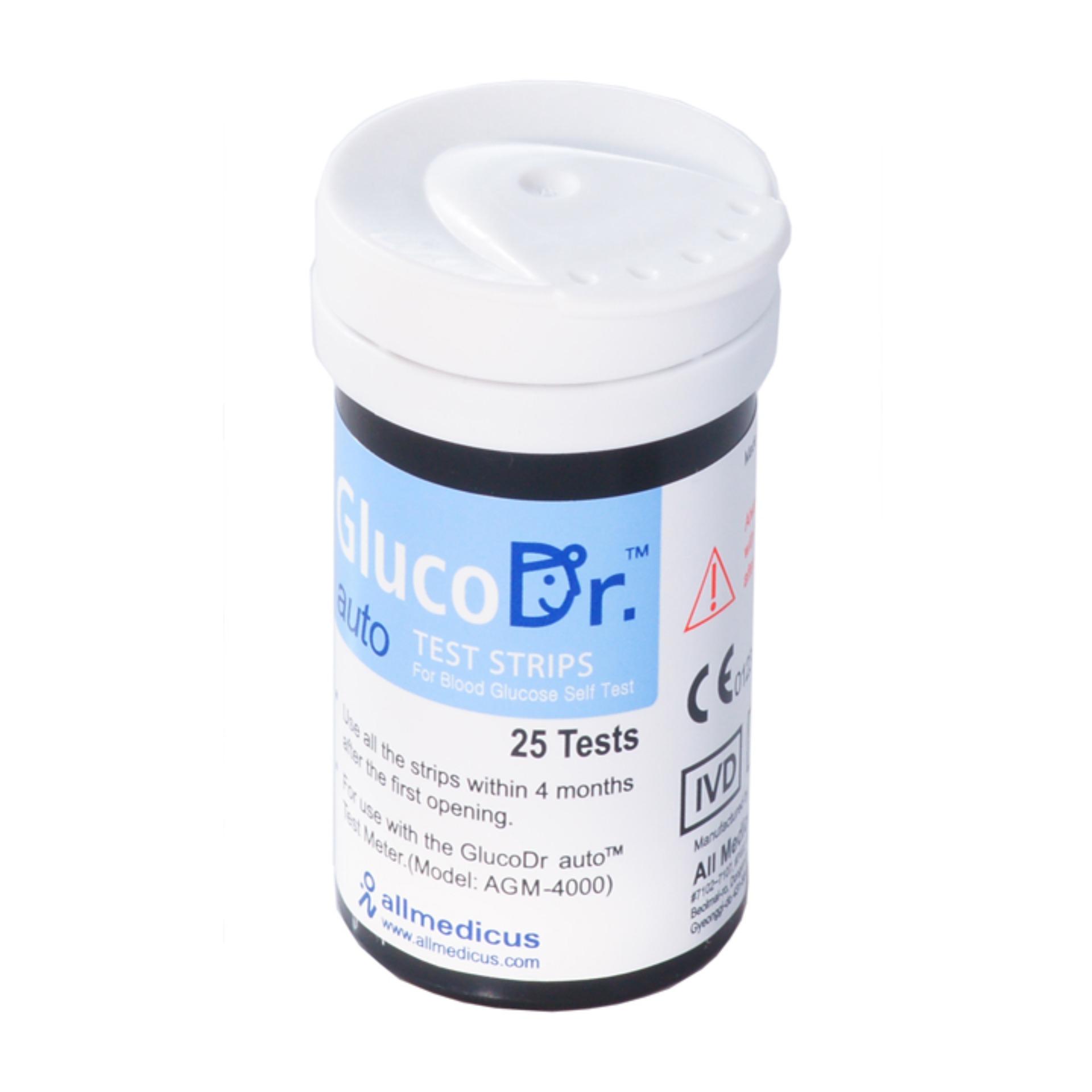 Que thử đường huyết GlucoDr Plus AGM-4000 (lọ 25 que)