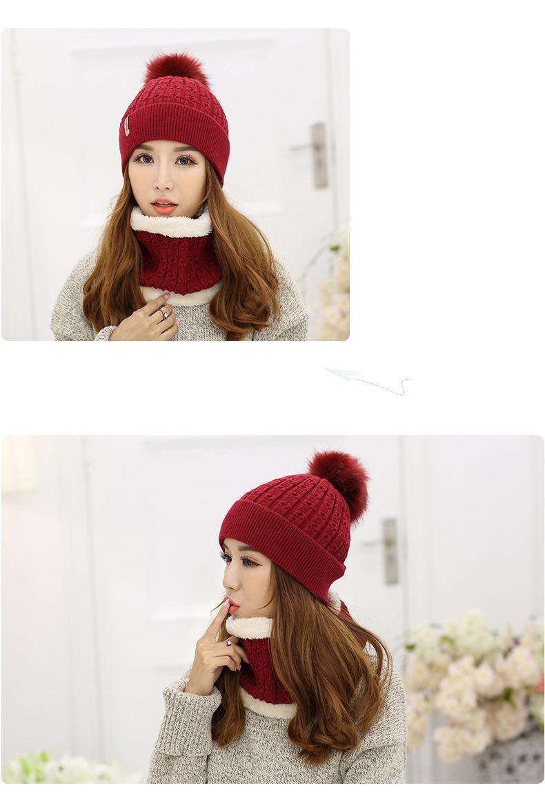 Set bộ khăn mũ len cho nữ phong cách Hàn Quốc