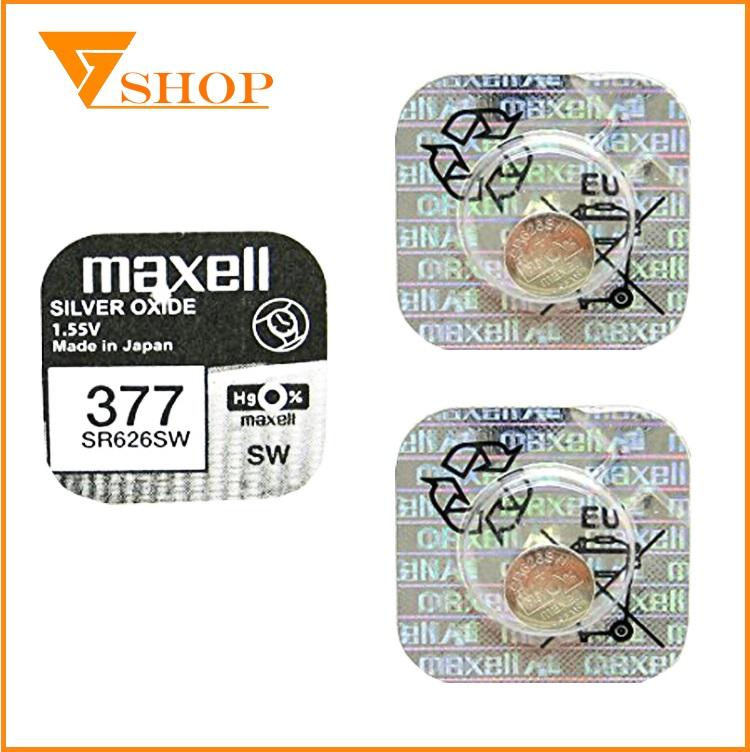 Combo 2 vỉ pin đồng hồ SR626SW Maxell 1.55V, pin 377 ( 1 vỉ 1 viên )