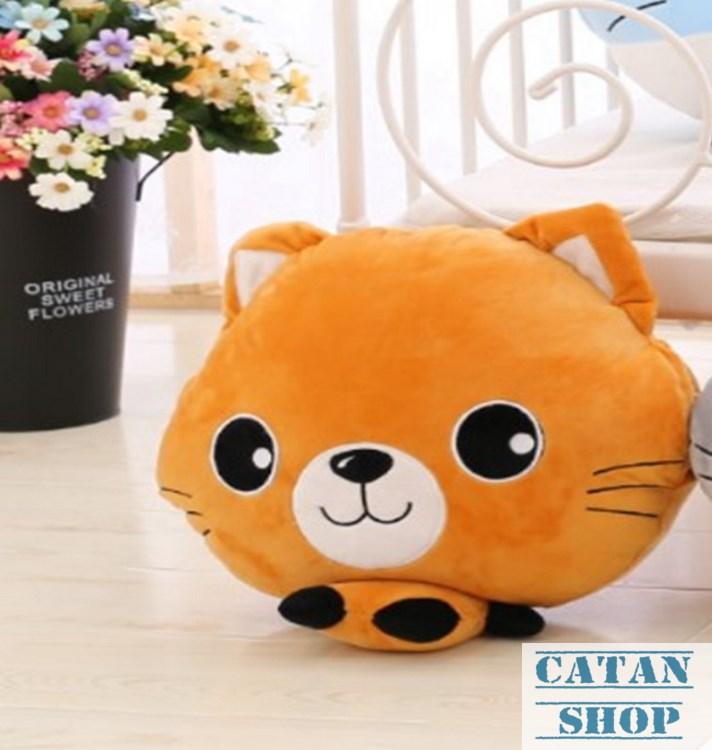 Gối mền mèo con 3 trong 1 xinh xắn, cute, siêu mịn, gối văn phòng