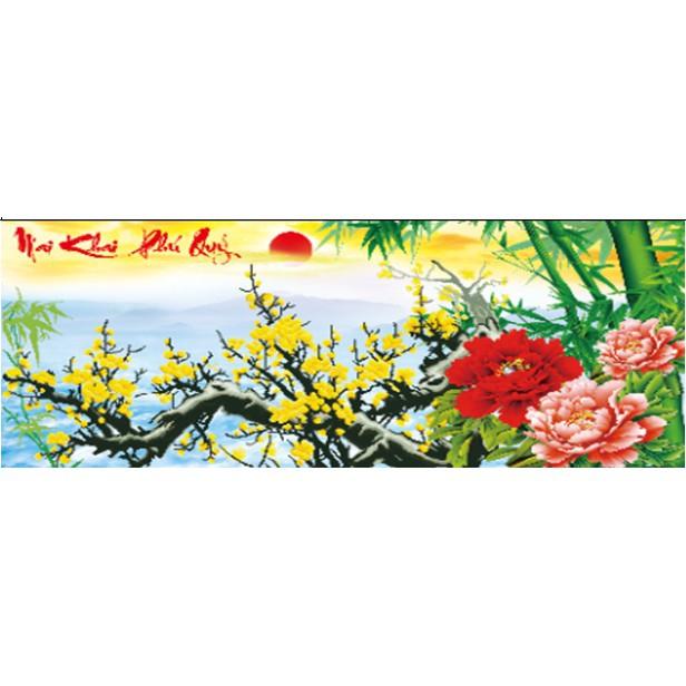 [HCM]Tranh Đính Đá Mai Khai Phú Qúy YN5156 KT 125x59cm