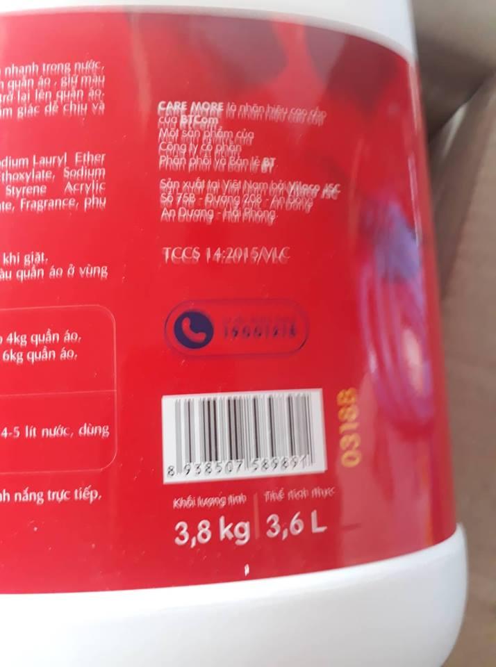 1 THÙNG (4 CAN) nước giặt Care more