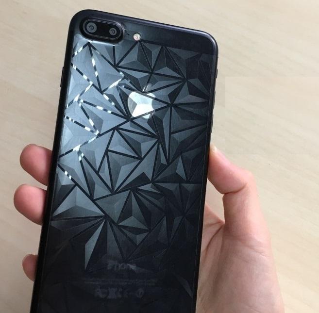 Dán lưng Iphone 7plus 8plus trong suốt vân kim cương