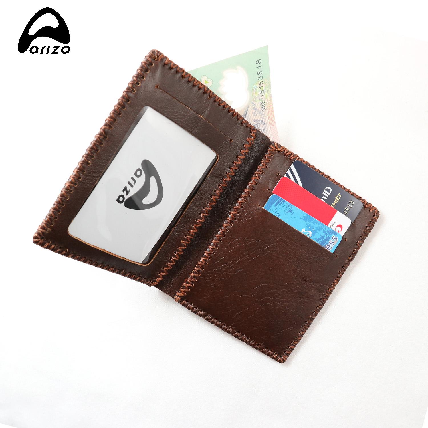 Bóp ví nam đứng da bò da sáp thật (100%)Thủ Công ARIZA ( PHAT TIEN SHOP bảo hành 12 tháng)