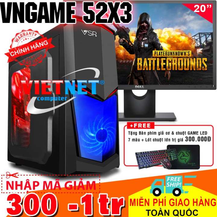 Máy tính chơi game VNGame 52X3 i5 2400 gtx 750Ti Ram 8GB Hdd 500GB + Dell 20 inch