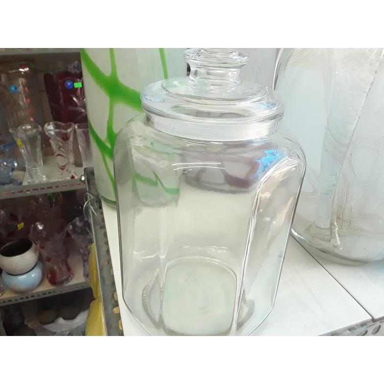 Bình thủy tinh ngâm rượu bát giác 3l