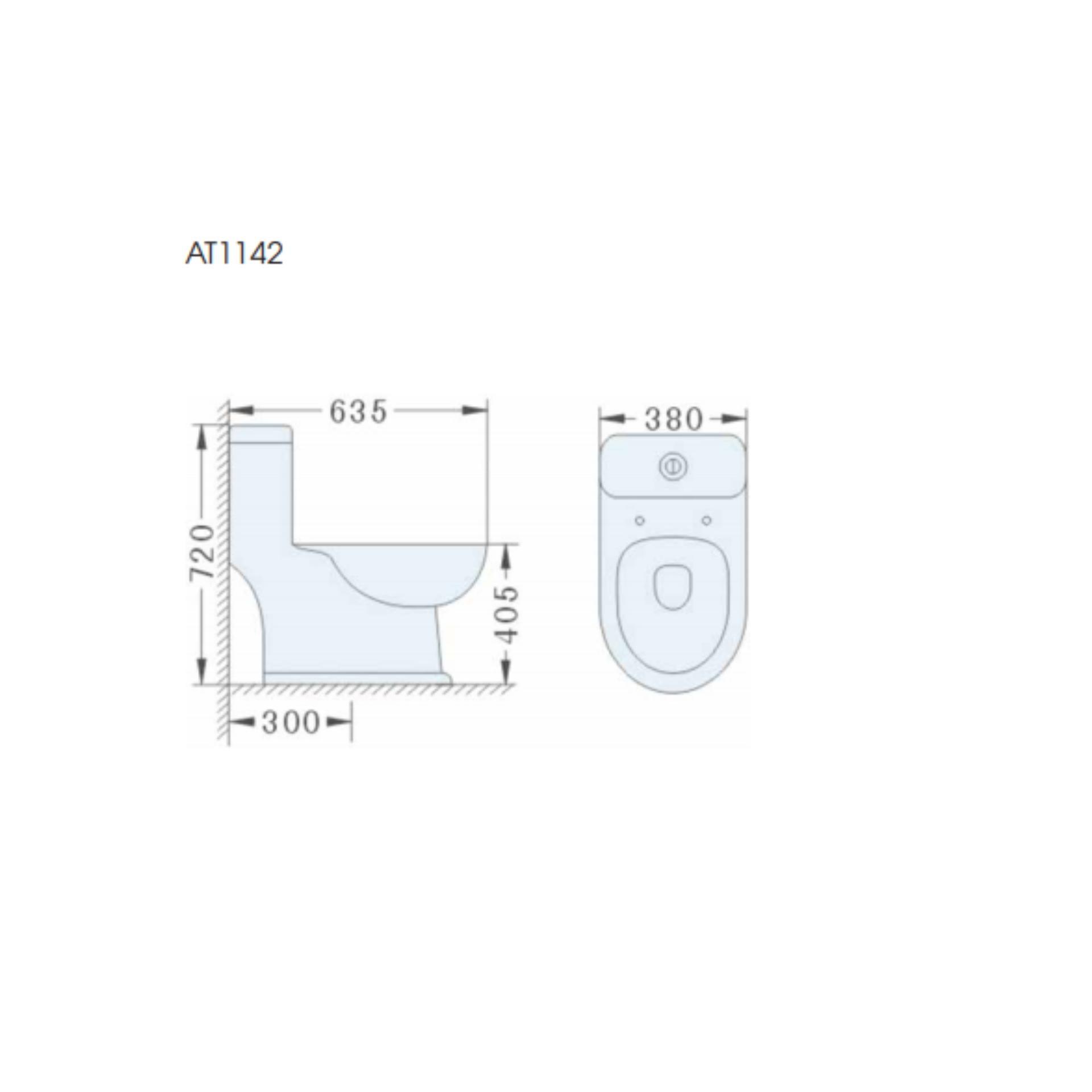 Bồn cầu 1 khối ATMOR - Model: AT1142 sản xuất theo công nghệ Châu Âu và dễ dàng vệ sinh sản phẩm