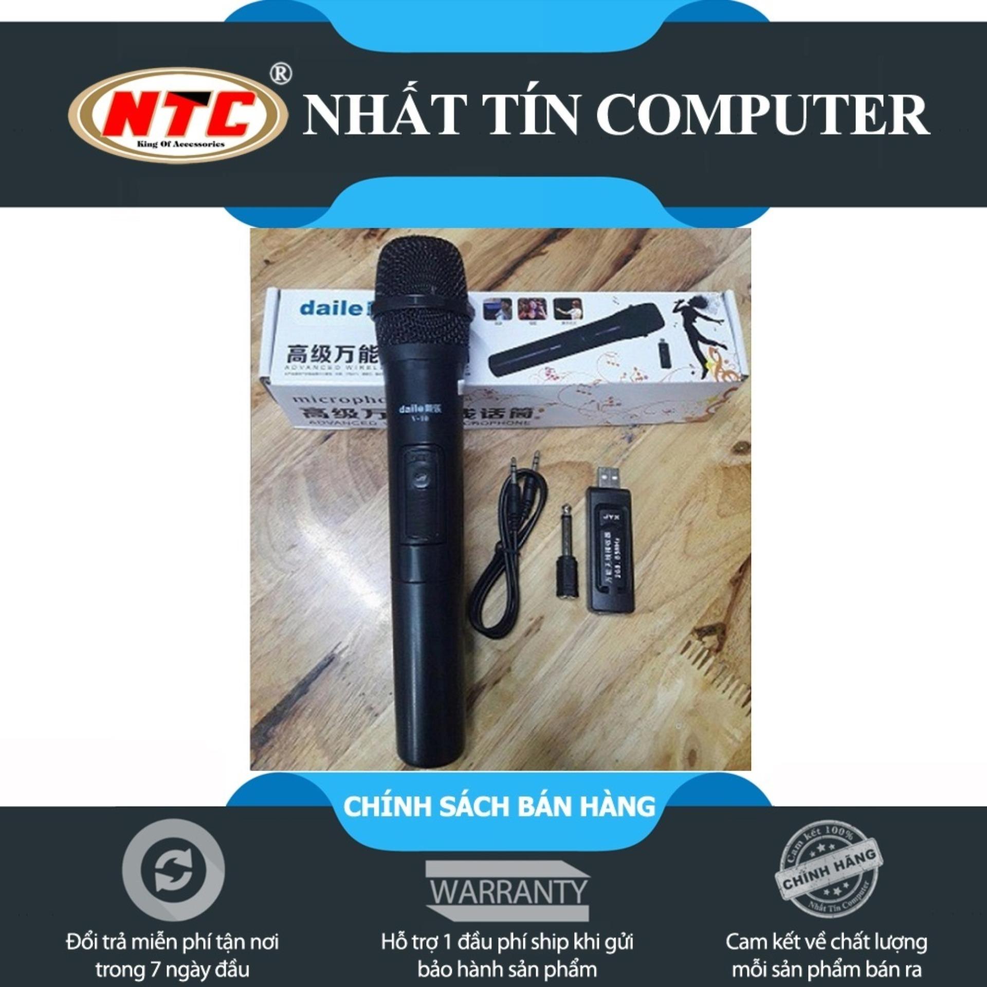 Micro Karaoke không dây cho loa kéo Daile V10 (đen) - Hỗ trợ các thiết bị có jack cắm 3.5mm và 6.5mm