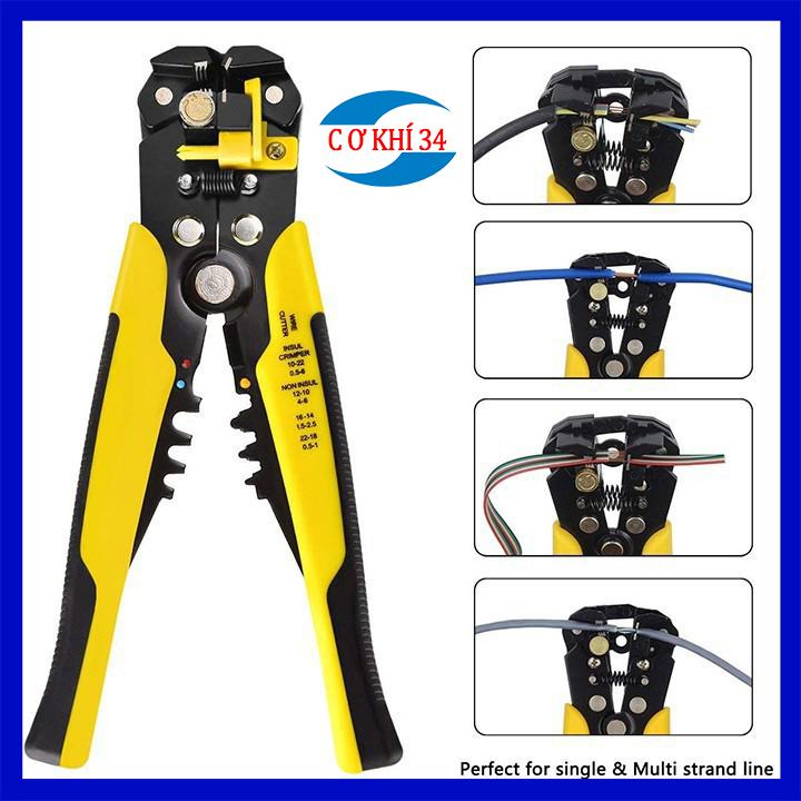Kìm tuốt dây điện, dây cáp, bấm cos đa năng 0.2 - 6mm