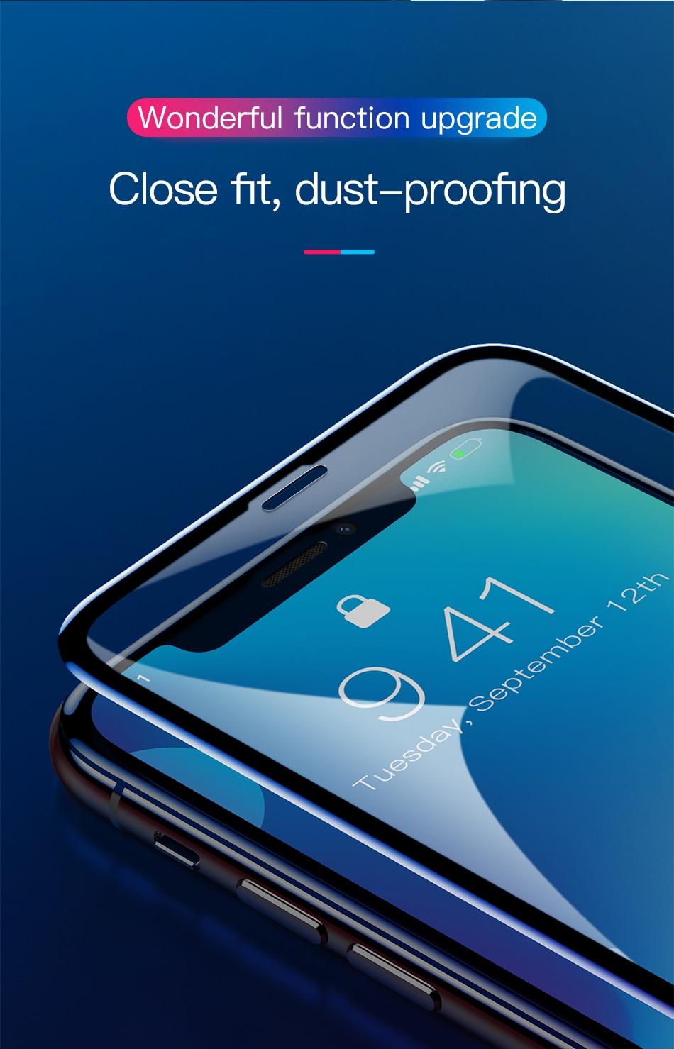 Miếng Dán Cường Lực Baseus Viền Dẻo Cho iPhone Xs Max (6.5 inch) - Đen