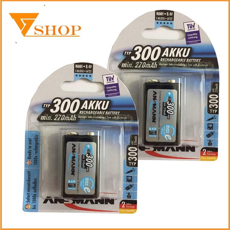 1 vỉ pin sạc 9V Ansmann 270mAh (1 vỉ 1 viên)