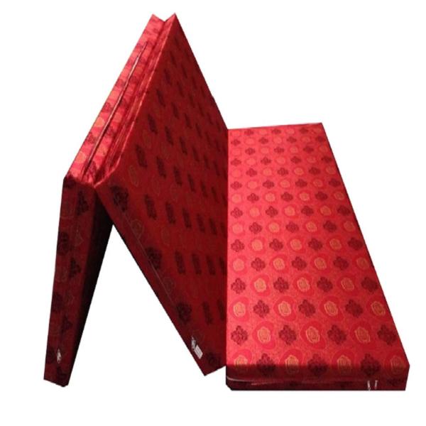 Nệm PE Hàn Quốc Gấp 3 Áo Gấm Valize Cao Cấp . 1M4x2Mx9Cm