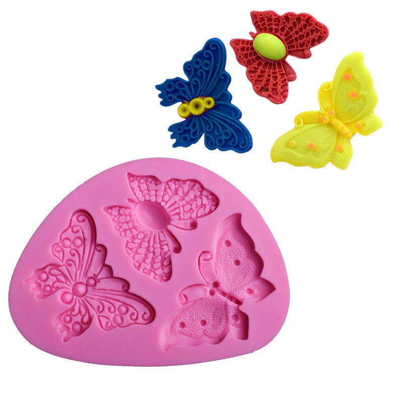 Khuôn silicon 3D 3 con bướm