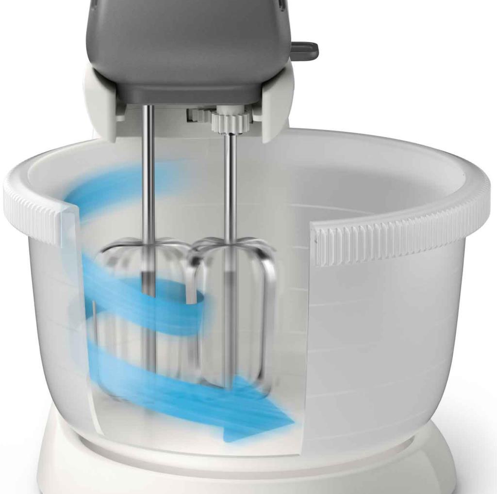 Máy đánh trứng để bàn Philips HR3745 (Trắng) - Hàng nhập khẩu