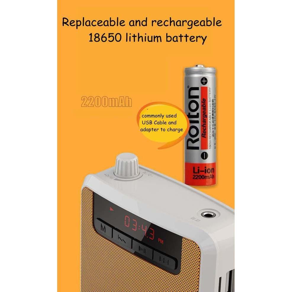 Máy trợ giảng đa năng 4 trong 1 ROLTON K300 - Hỗ trợ Không dây. Loa Trợ Giảng Đa Năng 4 Trong 1 Rolton K300 Chuyên Dùng Cho Giáo Viên, Hướng Dẫn Viên Kết Nối Bluetooth, FM, Thu Âm