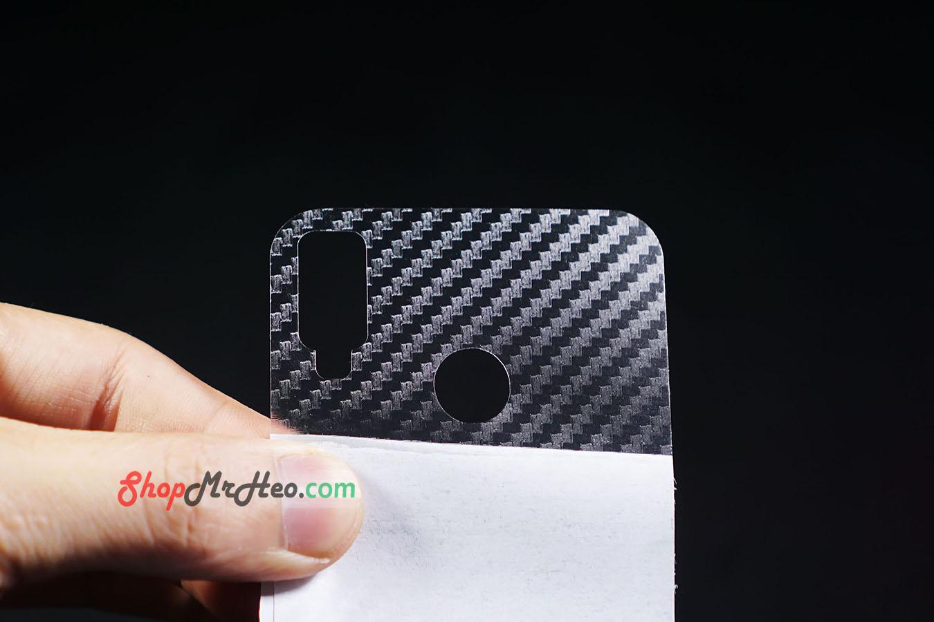 Bộ 3 dán full mặt sau lưng vân 3d carbon huawei nova 3e