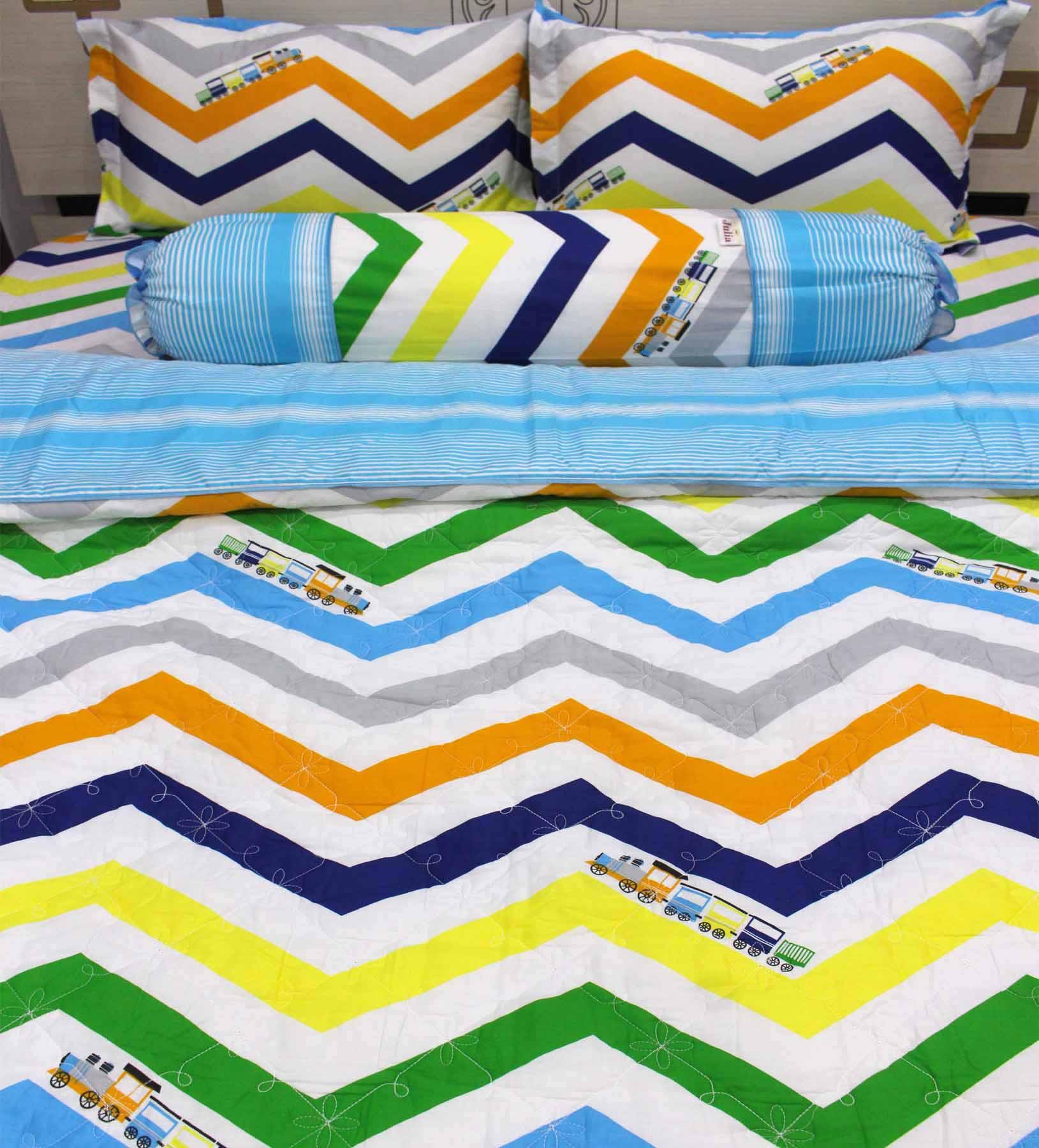 Bộ chăn ga gối 5 món cotton Hàn Julia  252BG18