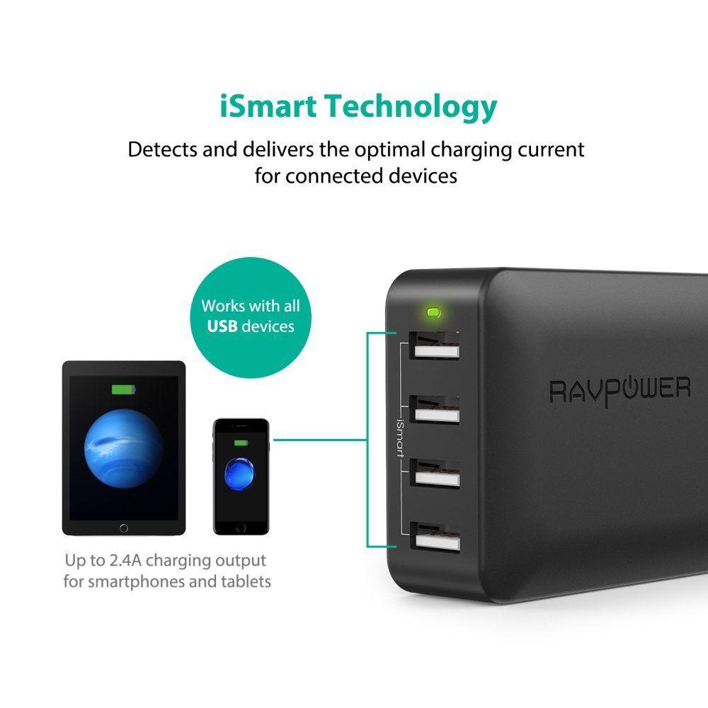 Sạc RAVPower RP-PC023 - 4 cổng USB, 40W