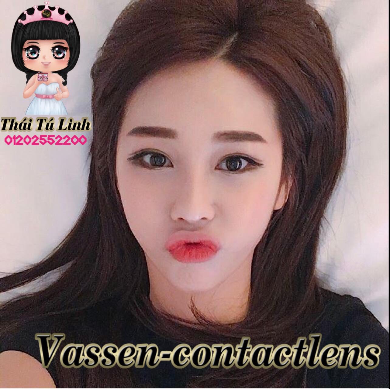 kính áp tròng ( CAO CẤP MÀU CHUẨN ) 1 năm màu ĐEN 0 ĐỘ TẶNG khay gương kẹp gắp và dụng cụ đeo lens