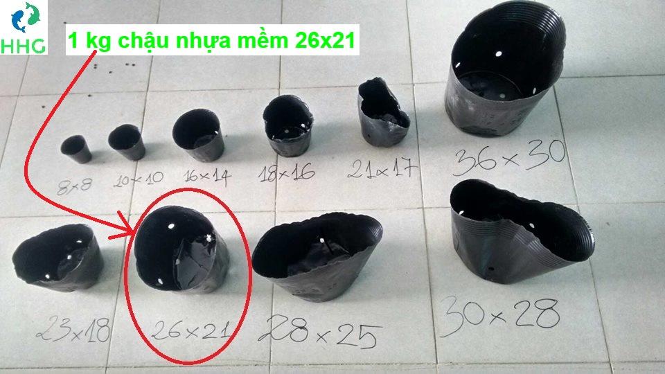 1kg chậu nhựa mềm ươm cây 26x21 - bịch, túi bầu 26x21