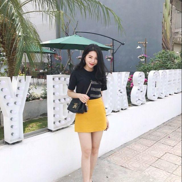 Quần giả váy Mango dáng váy ngoài quần trong