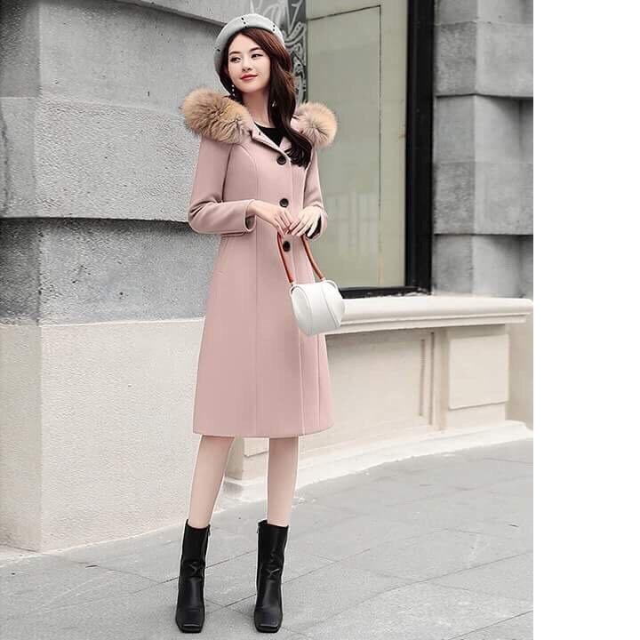 [HCM]ÁO KHOÁC DẠ CÓ NÓN PHỐI LÔNG - HÀNG CAO CẤP