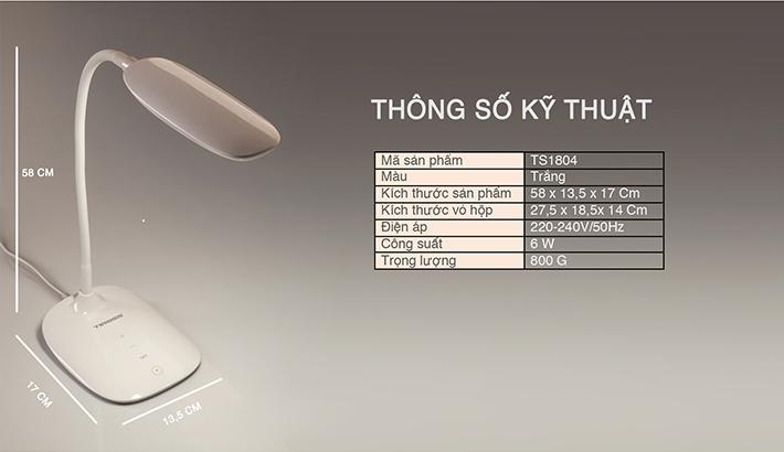 Đèn bàn cảm ứng Tiross TS1804