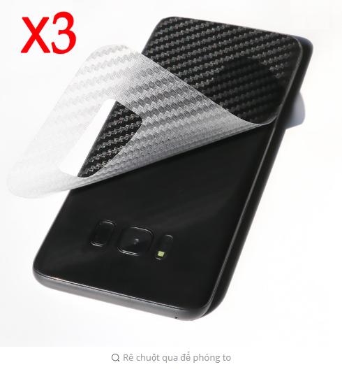 Bộ 3 dán MẶT LƯNG cho Samsung S8 Plus ( vân sần Cacbon)