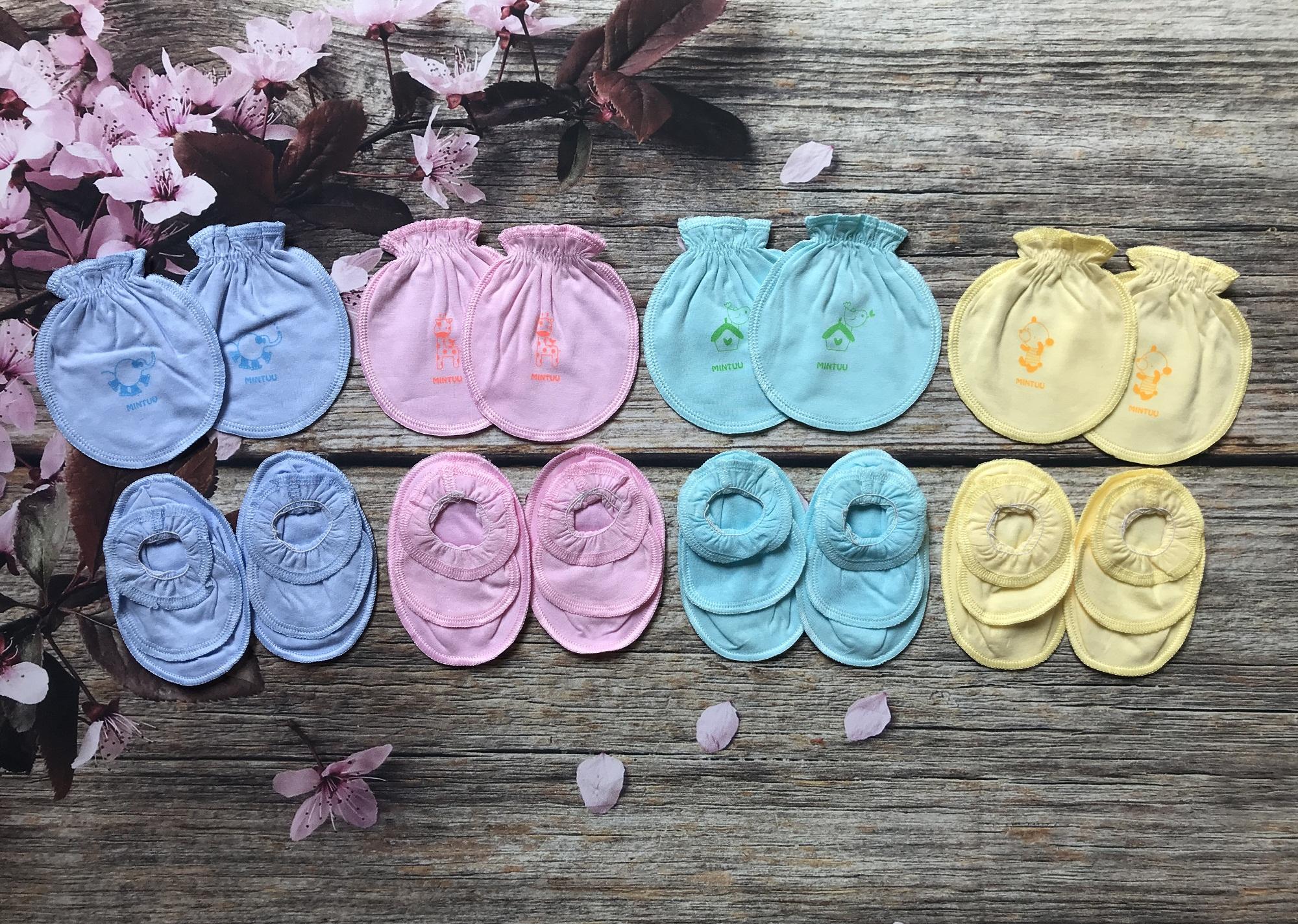 Combo 5 Bộ Bao tay, bao chân Mintaa cho bé sơ sinh